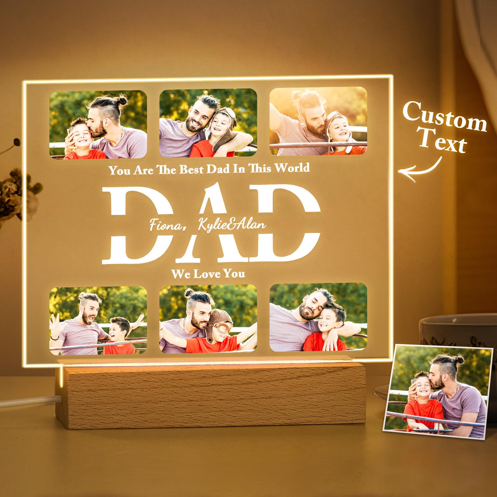 Father's Day Gift Night Light Engraved Light Photo Night Light Gifts for Him