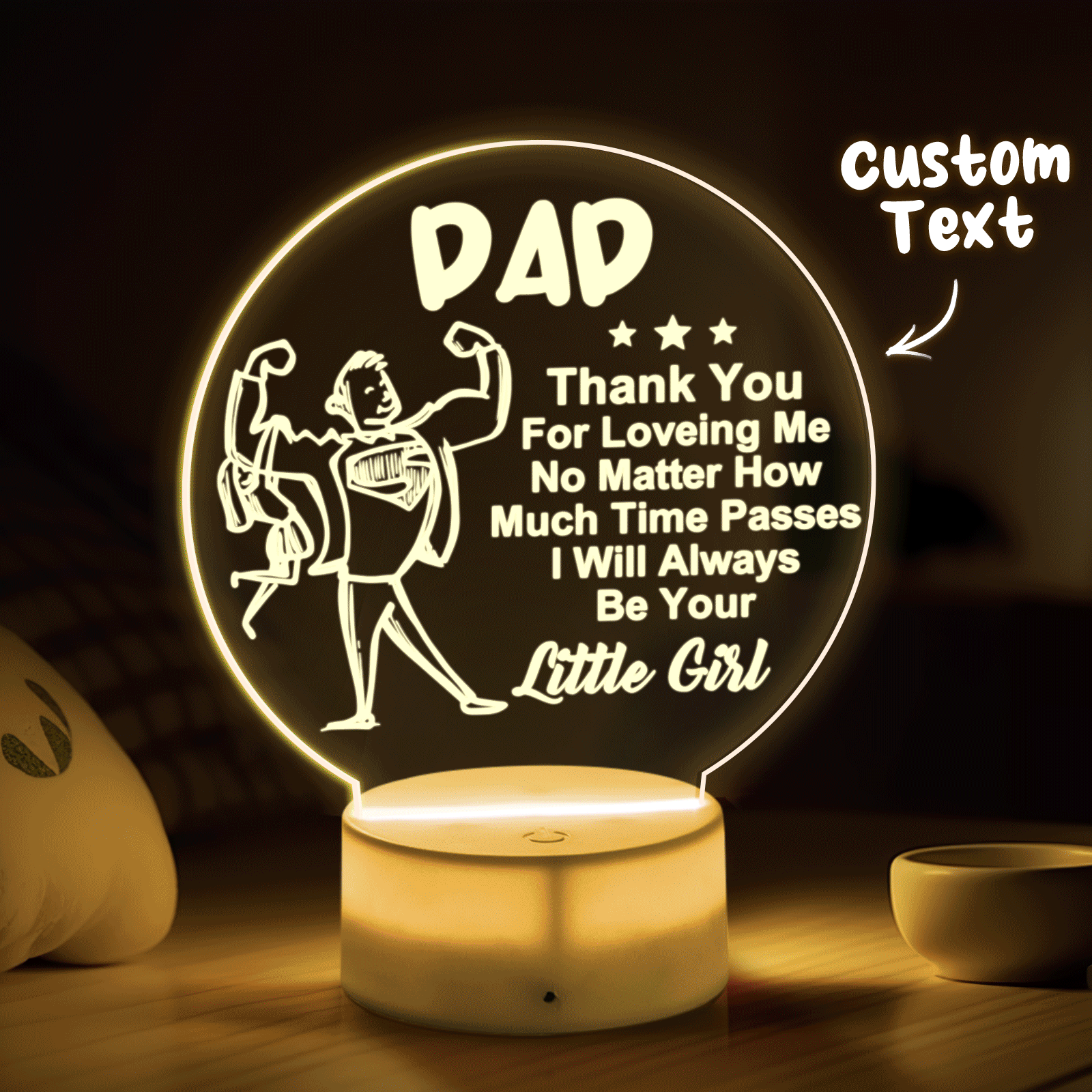Gifts For Dad From Daughter And Son - Dad Birthday Gifts Night Light, Dad Gifts For Father's Day