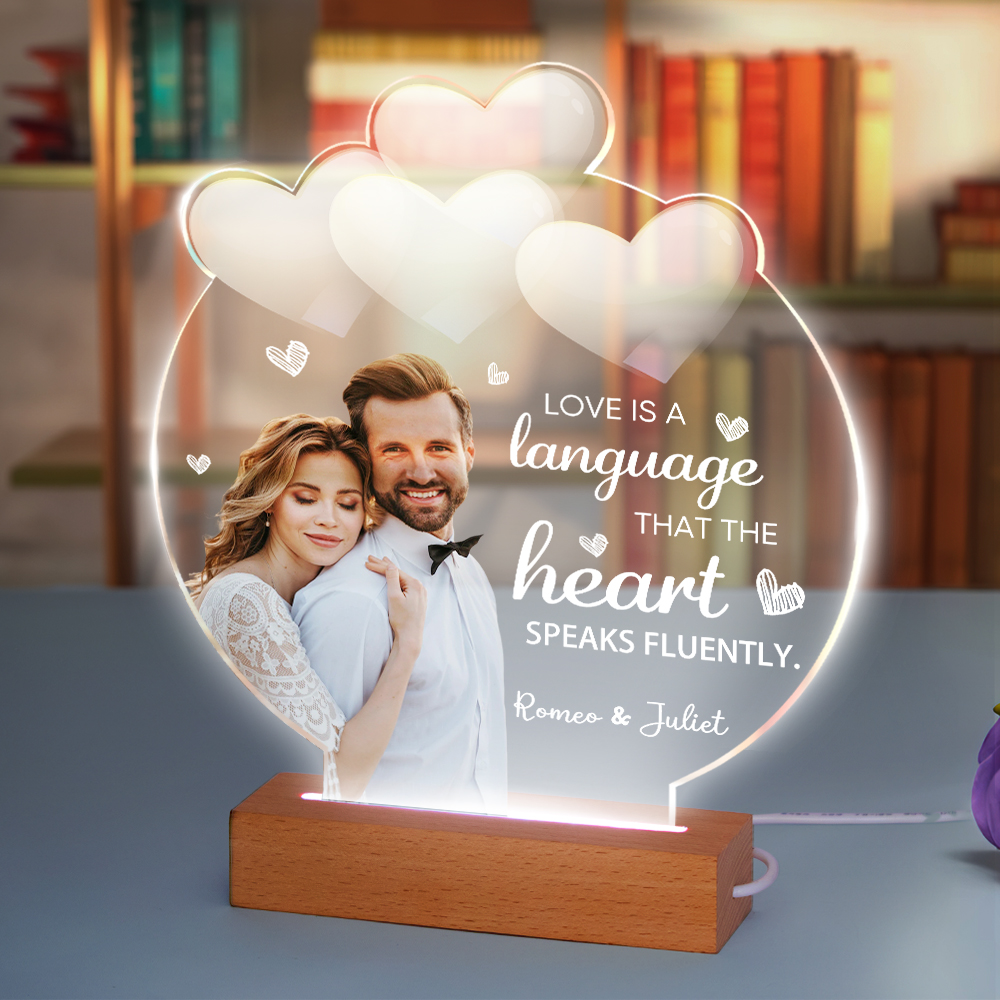 Personalized Lamp Custom Photo Night Light Anniversary Valentine's Day LED Lights