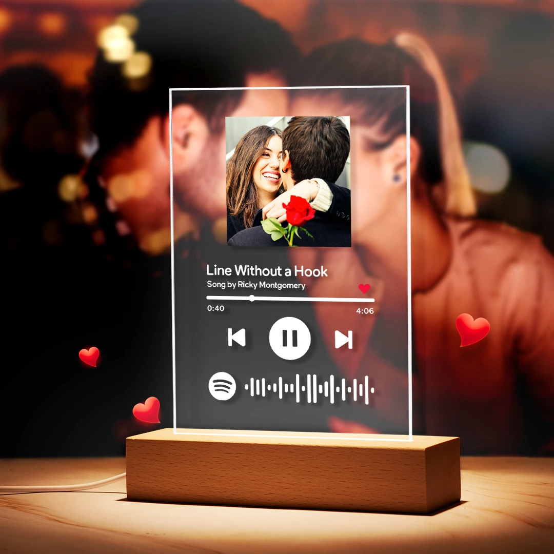 Spotify Custom Photo Scannable Music Plaque Gift For Love
