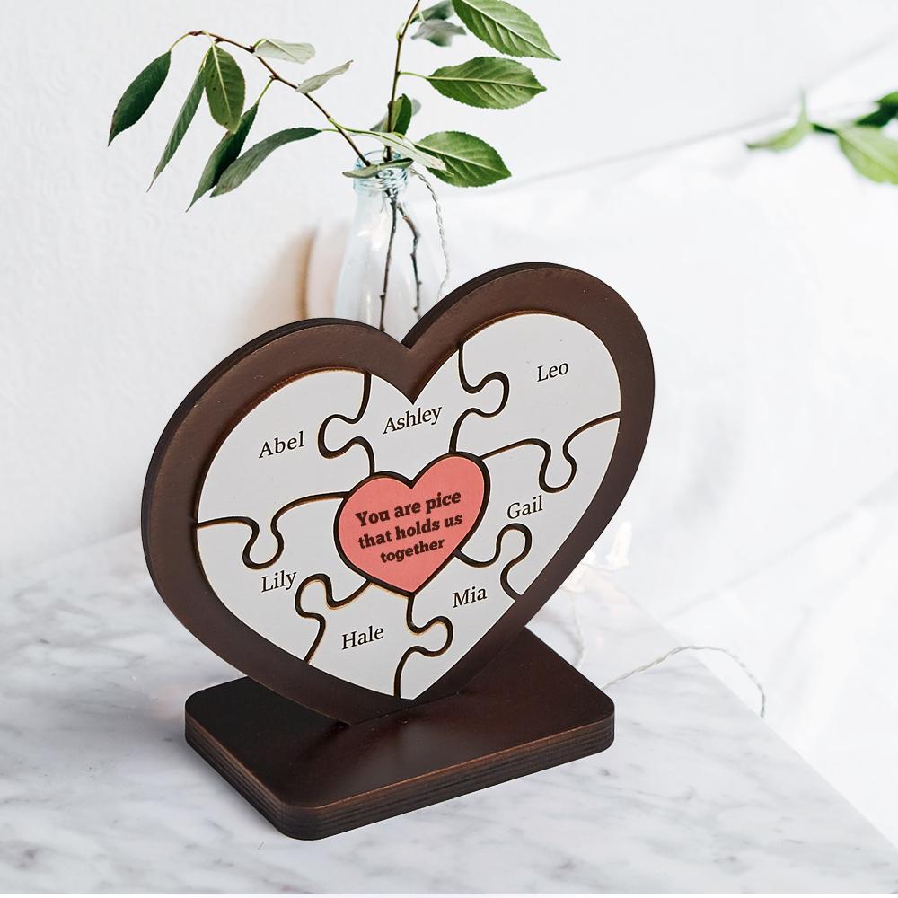 Gift for Dad Personalised Heart Wooden Table Frame