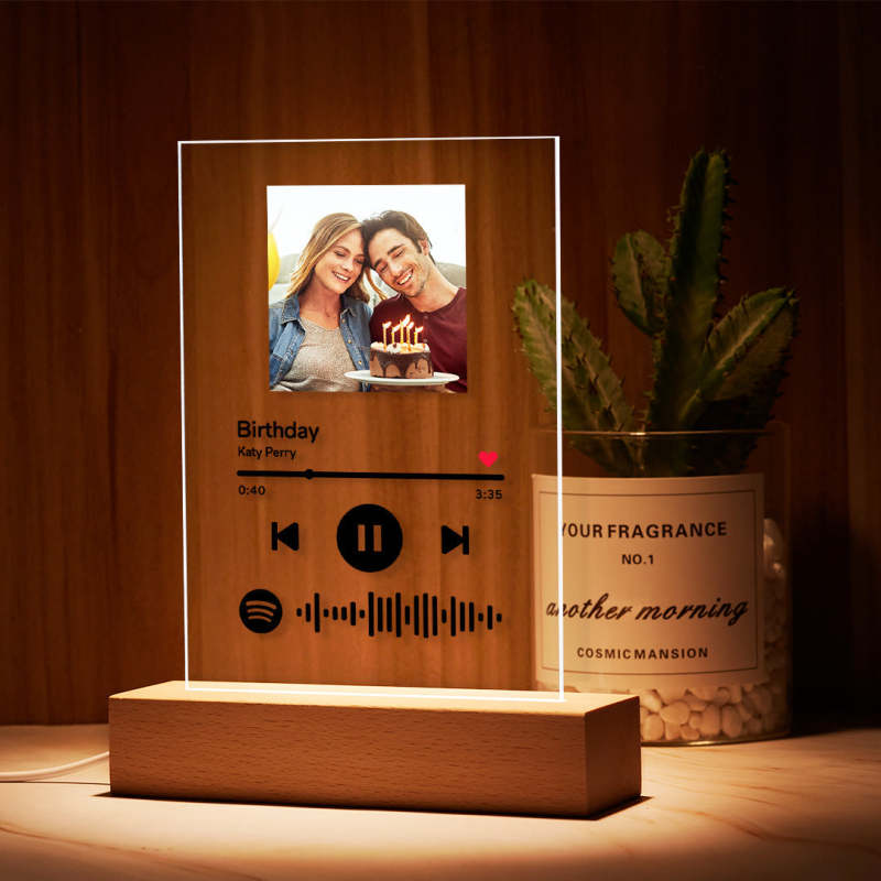 Personalized Spotify Code Music Plaque Night Light-Gifts Acrylic Spoti