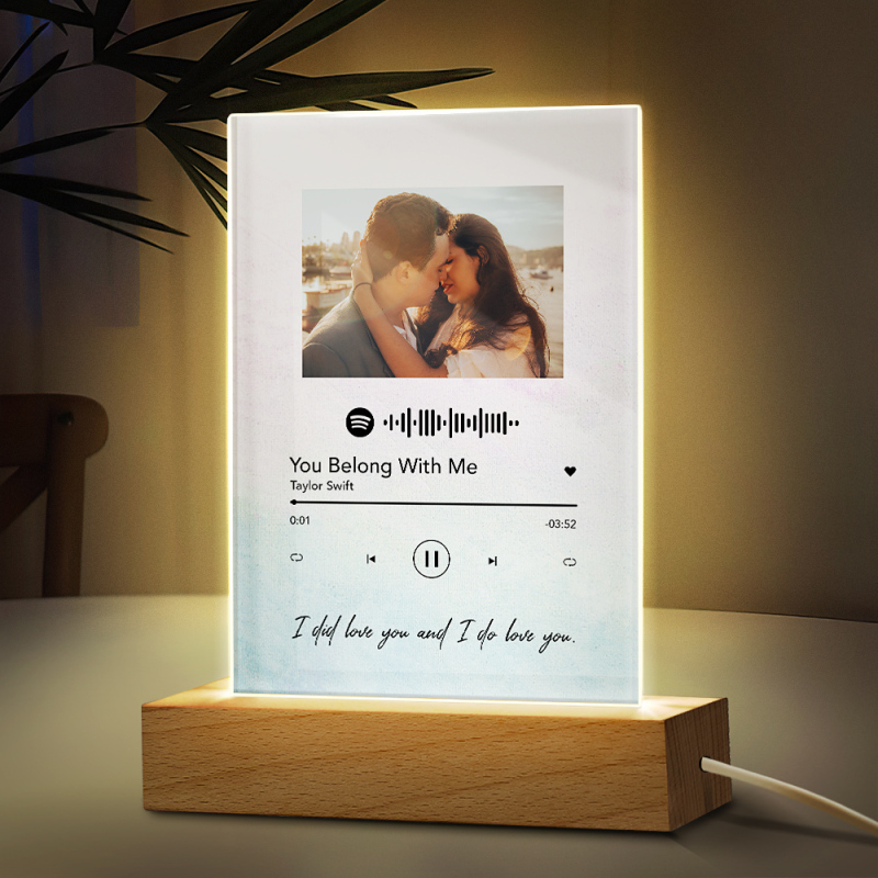 Personalized Spotify Glass, Custom Spotify Plaque Personalized Acrylic Song  with Photo Customized Song Plaque Scannable Spotify Code