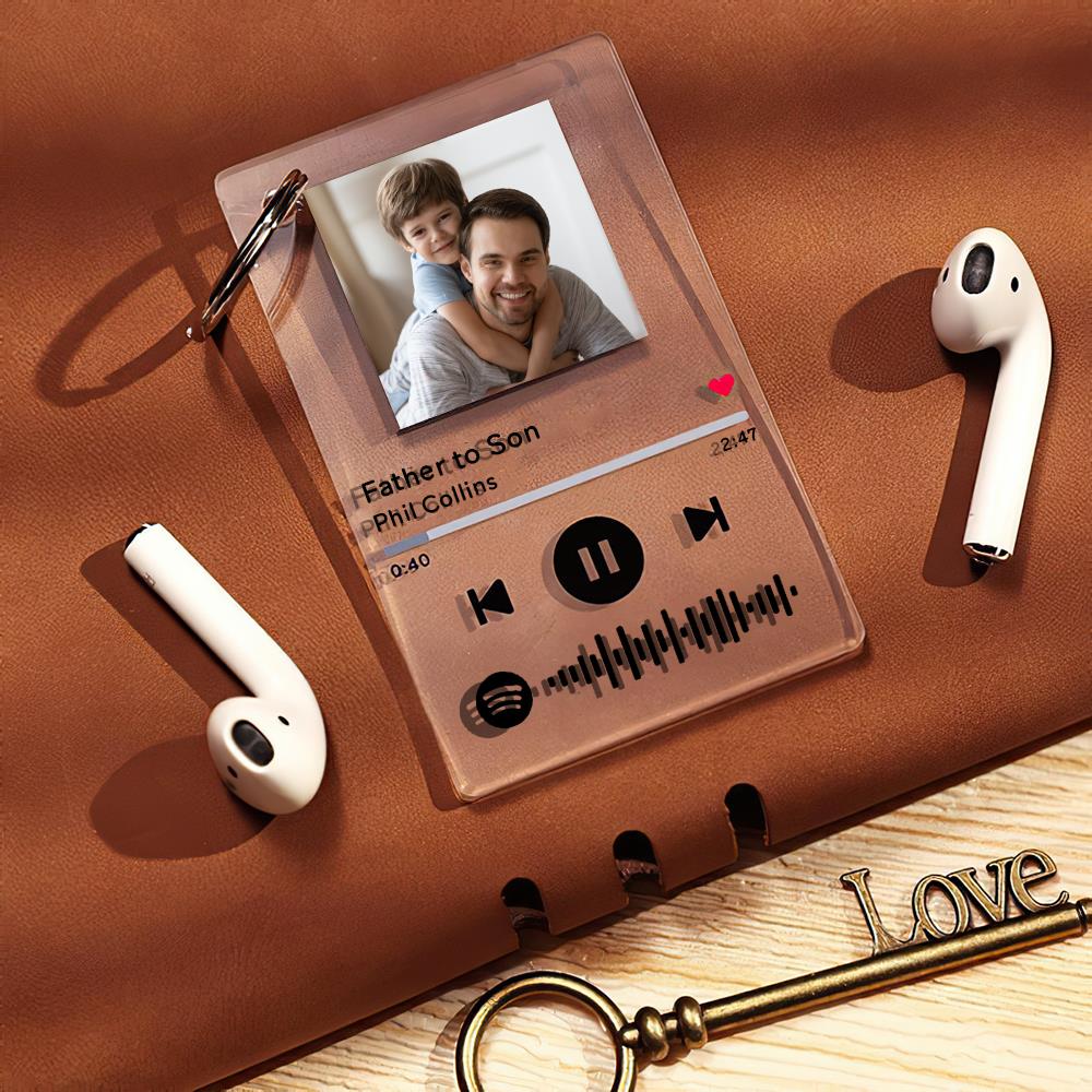 Best Father's Day Gifts - Custom Spotify Code Music Plaque Keychain