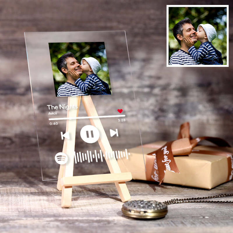 Personalised Custom Spotify Song Plaque with Wooden Stand, Couple Gift,  Gift for Her, Gift for Him, Personalised Spotify Song, QR Code Song