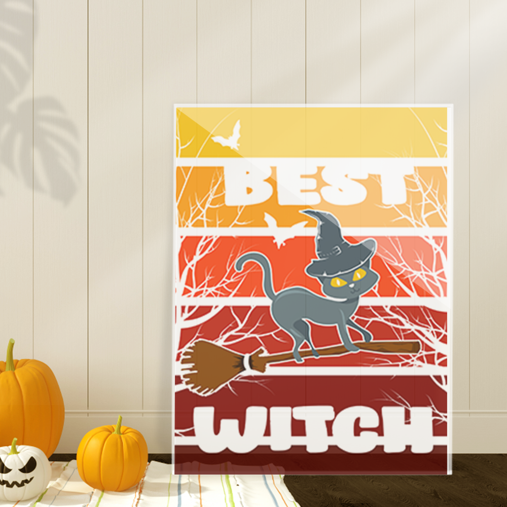 Retro Best Witch Plaque,Halloween Plaque