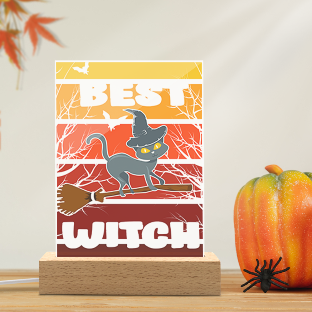 Retro Best Witch Night Light,Halloween Decorations