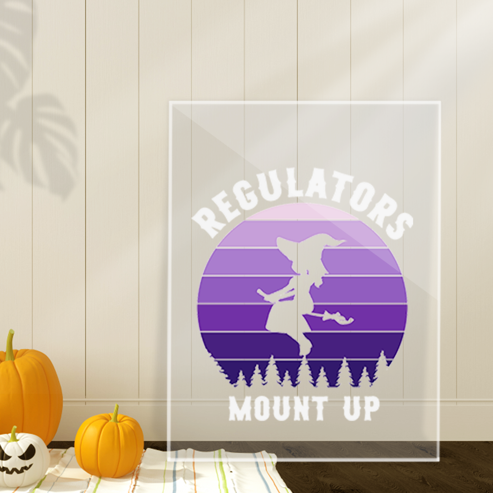 Witch Riding Broom Plaque,Halloween Decorations