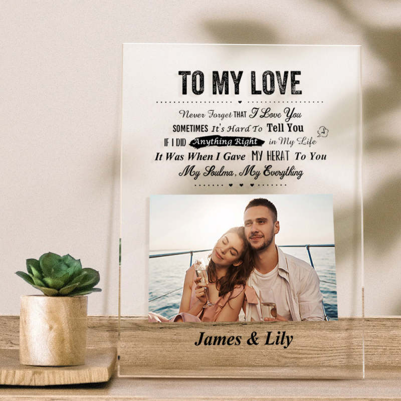 TO MY LOVE - Personalized Photo Plaque Anniversary Gifts For