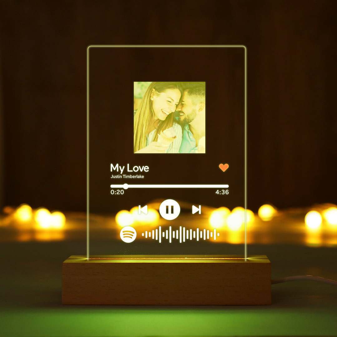 Custom Spotify 7 Colors Night Light  Anniversary Gift