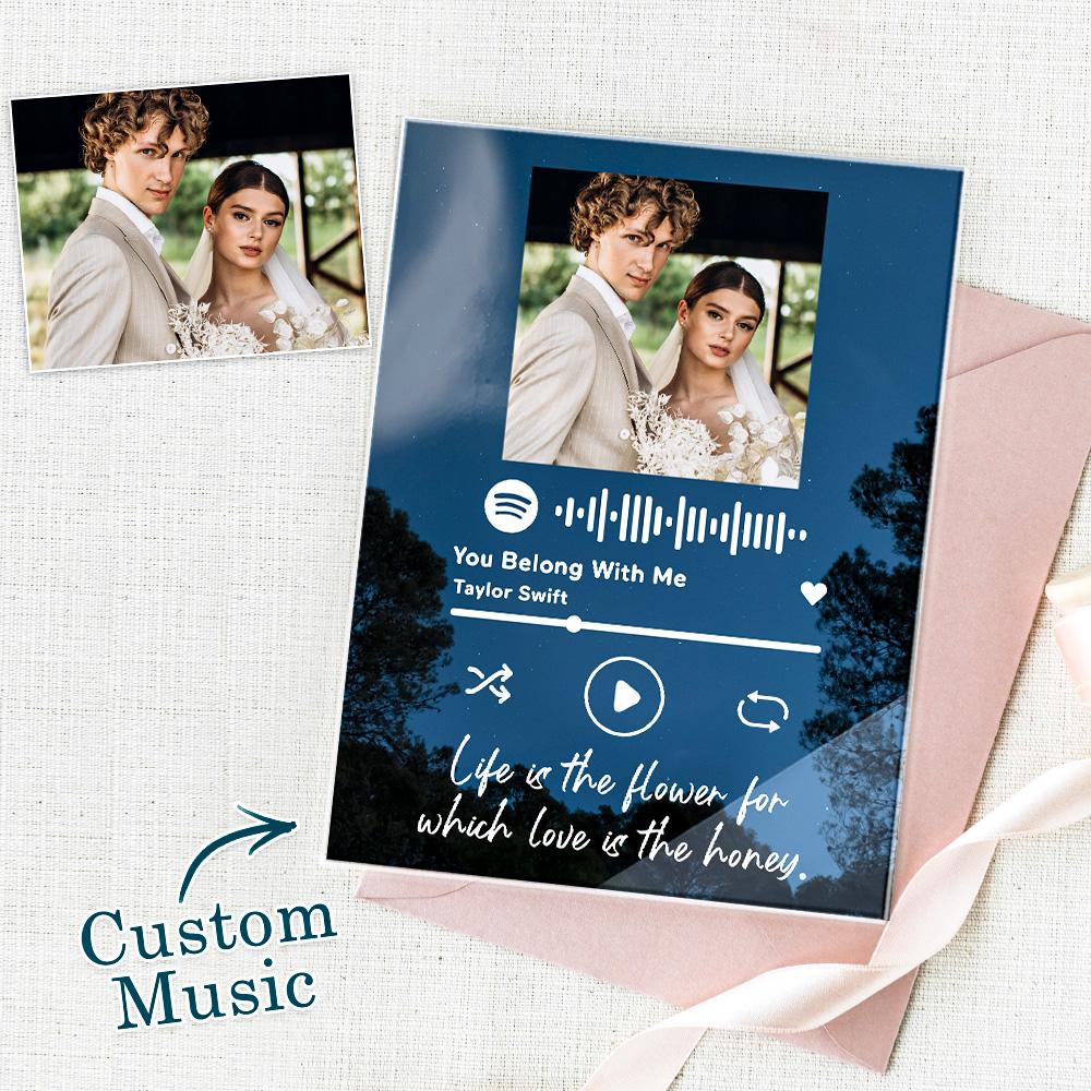Acrylic Music Plaque Custom Night Light Photo Lamp  Anniversary Christmas Gift for Wife Husband Her Him Song Gifts