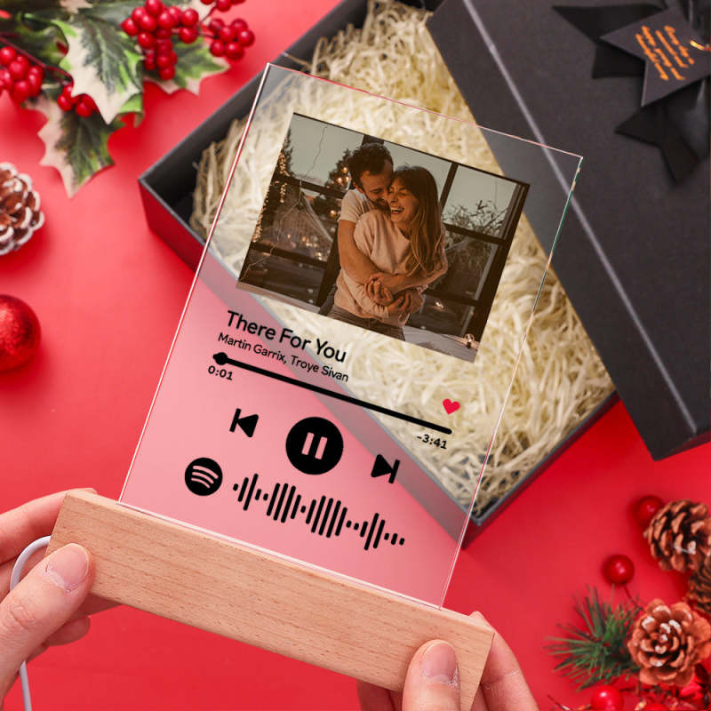 Spotify Glass -Cadeau de Noël Veilleuse à plaque de musique