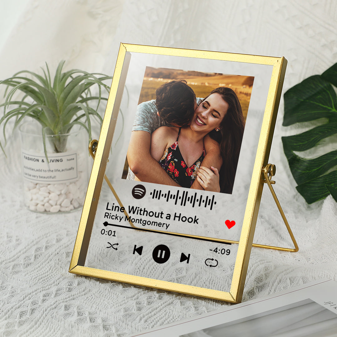 Moederdagcadeaus Gepersonaliseerde Spotify Code Muziek Plaquette Art Spotify Plaque met Gouden Frame