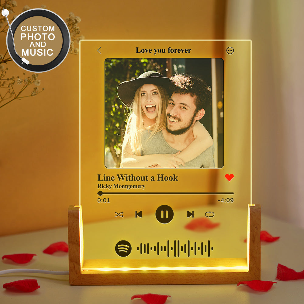 Custom Clear Acrylic Spotify Code Plaque Personalized HeartShaped