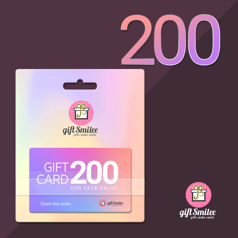 Giftsmilee Gift Card | USD200 Face Value