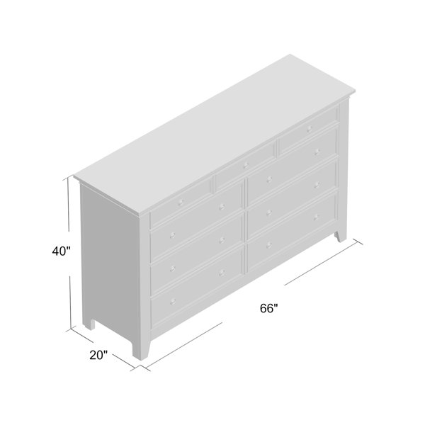 Woodside 9 Drawer 66" W Dresser