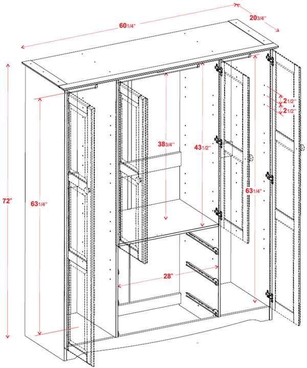 Musman Solid Wood Armoire