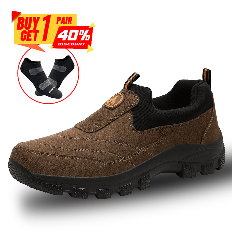 Men Outdoor Waterproof Leather Suede Shoes Casual Walking Hiking Shoes
