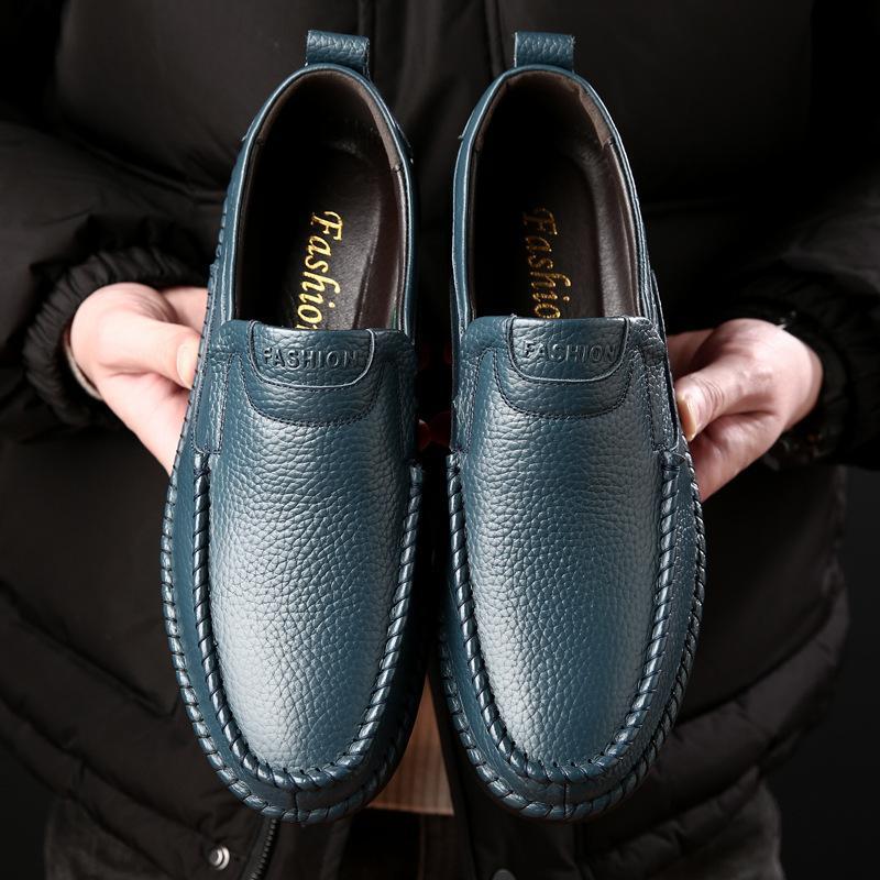 Handmade Genuine Leather Loafers Soft Casual Shoes for Men dress shoes Breathable Driving Shoes