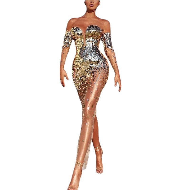 off-Shoulder Annual Party Evening Dress Women's New Spring Elegant Fairy Banquet Temperament Dress