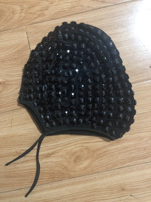 Black Silver Rivet Rhinestones Mask Headgear Dancer Performance Accessories Nightclub DJ Singer Stage Dance Costume