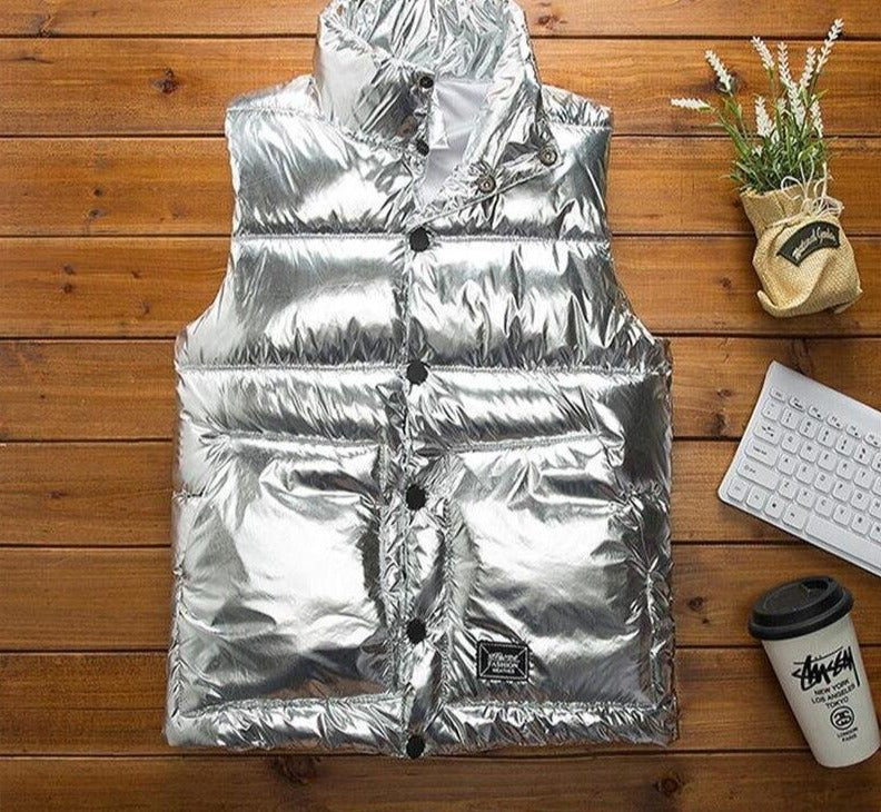 Metallic Puffer Vest