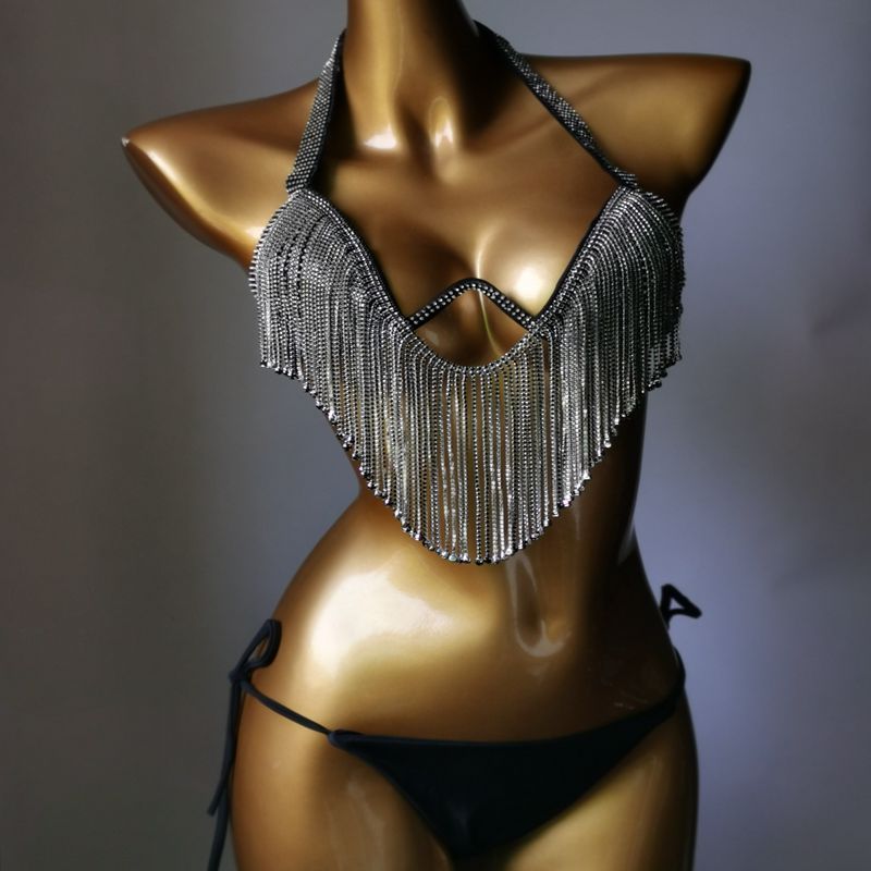 2023 Venus Vacation Diamond Tassels Bikini Set Swimwear Rhinestone Sw