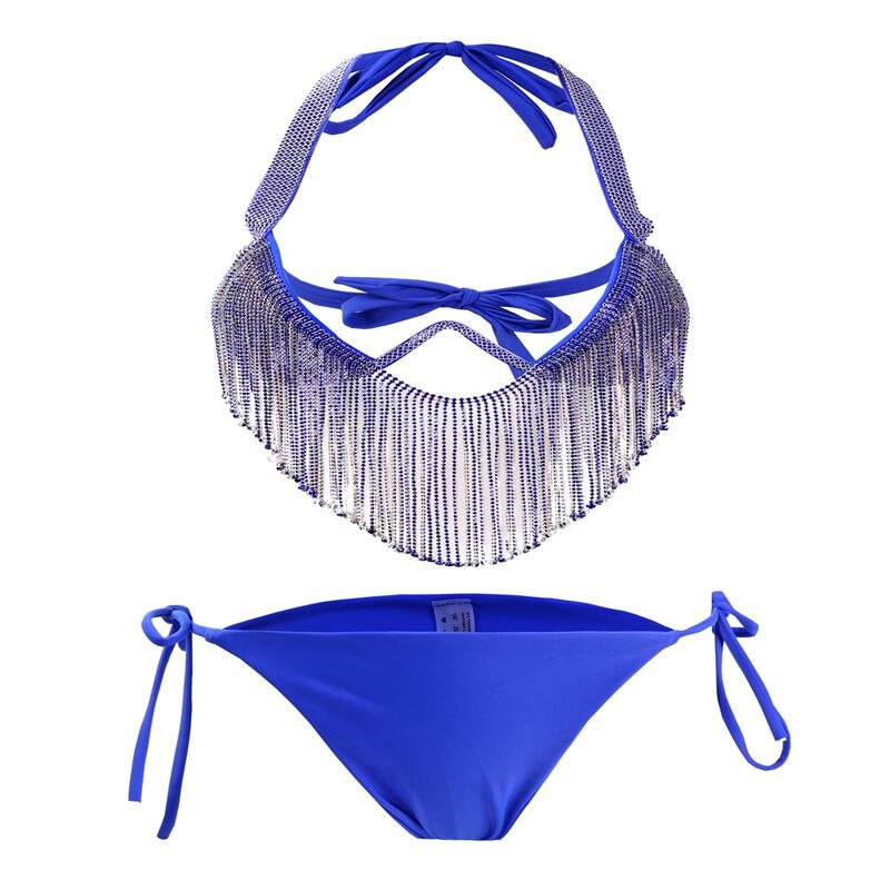 2023 Venus Vacation Diamond Tassels Bikini Set Swimwear Rhinestone Sw