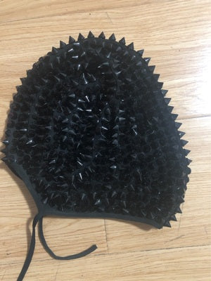 Black Silver Rivet Rhinestones Mask Headgear Dancer Performance Accessories Nightclub DJ Singer Stage Dance Costume