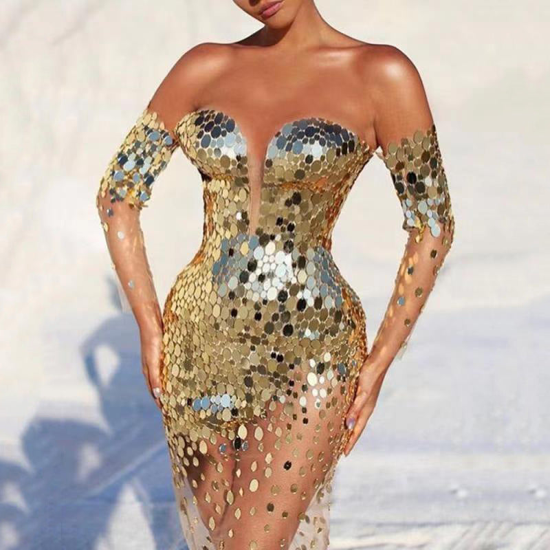 off-Shoulder Annual Party Evening Dress Women's New Spring Elegant Fairy Banquet Temperament Dress