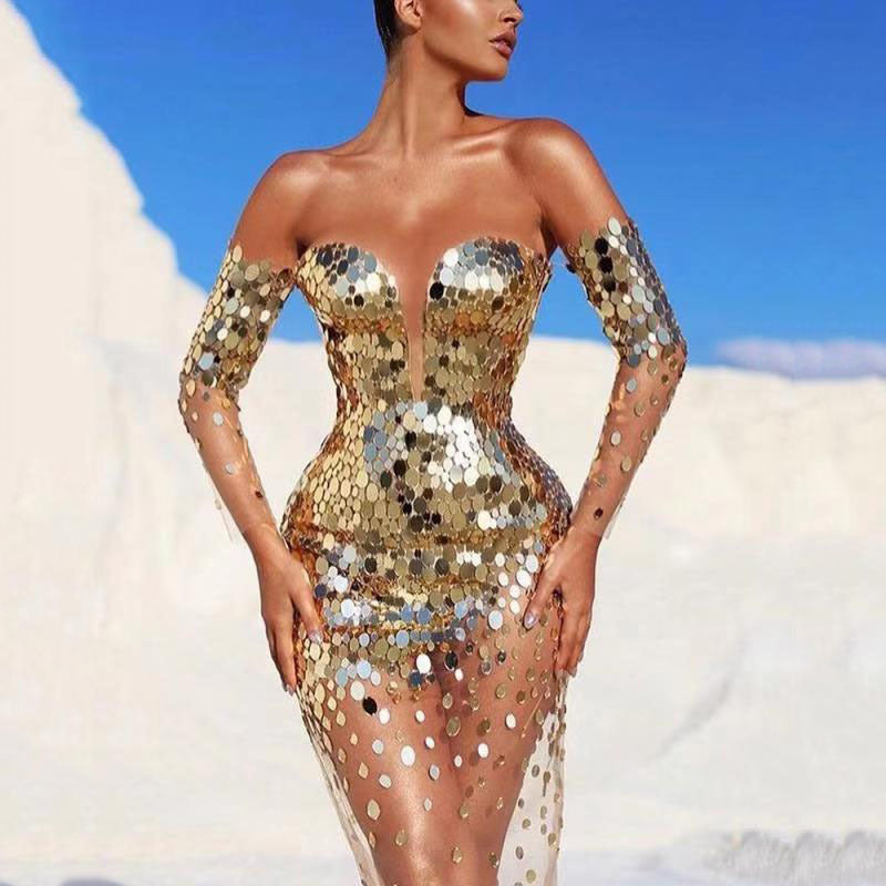off-Shoulder Annual Party Evening Dress Women's New Spring Elegant Fairy Banquet Temperament Dress