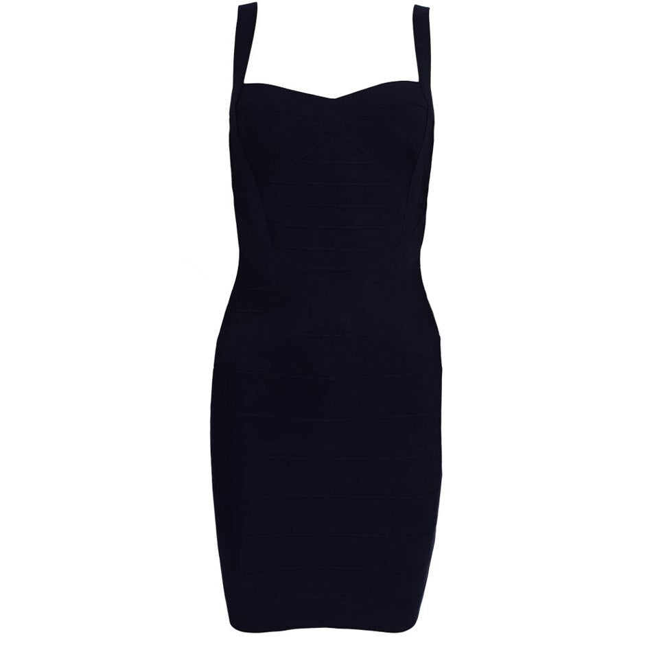 Neckline Rayon Spaghetti Strap Sleeveless Summer Mini Bodycon Dress