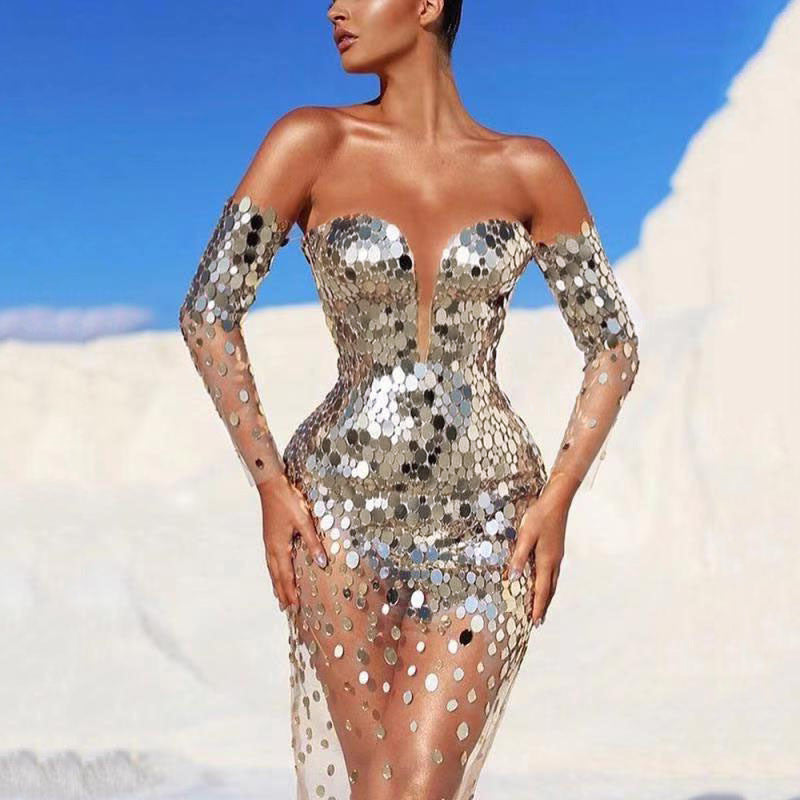 off-Shoulder Annual Party Evening Dress Women's New Spring Elegant Fairy Banquet Temperament Dress