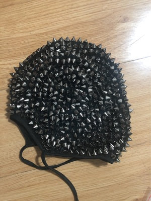 Black Silver Rivet Rhinestones Mask Headgear Dancer Performance Accessories Nightclub DJ Singer Stage Dance Costume