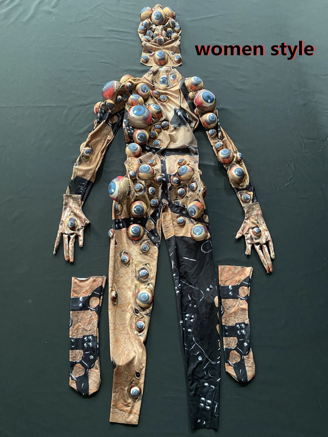 Halloween Celebration Scary Eye Monster Role Playing Jumpsuits Outfits Sets Women Club Horror Cosplay Costumes Stage Clothes