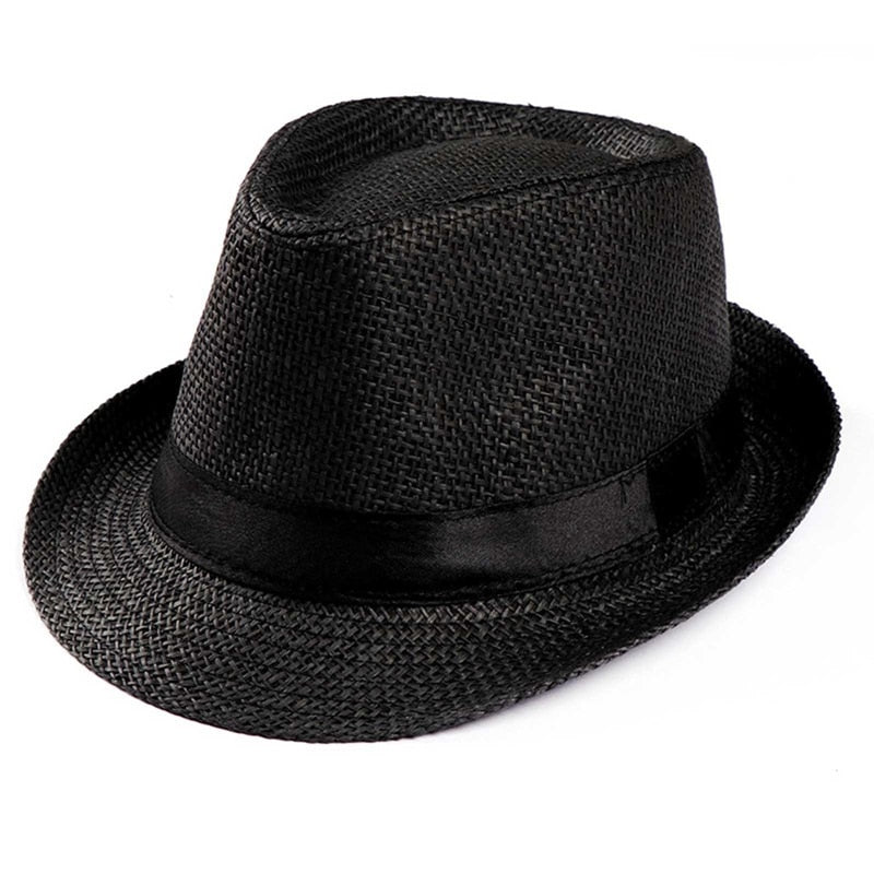 Gentleman Sun Hat Holiday Men Straw Hat Cowboy Summer Retro Panama Travel Journey Casual Caps Elegant Male Chapeau Wide Brim