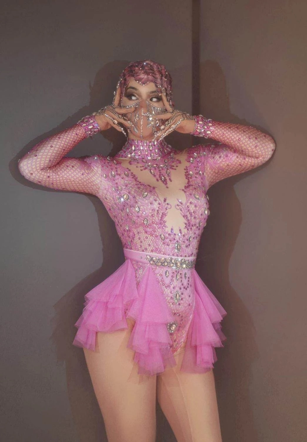 Sexy Backless Mirror Sequins Dress Nightclub Gogo Dancer Stage Costume Rave Outfit Festival Club Drag Queen Clothes