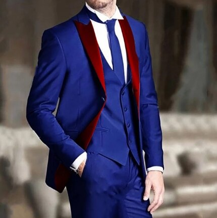 Italian Set Suits for Men Slim Fit 3 Pieces Peaked Lapel Green Fashion Custom Wedding Groom Tuxedo (Jacket + Vest + Pants) 