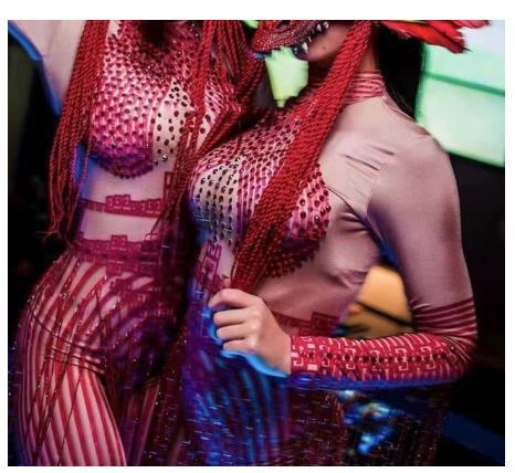 Red Feather Dragon Headress Sexy Women Gogo Dj Ds Chinese Style Monster Costume Club Stage Wear