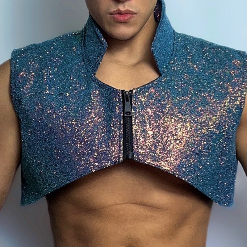 Sexy Pole Dance Clothing Tech Jazz Sequins Vest Laser Shorts Nightclub Dj Ds Party Rave Outfit Stage Performance Wear