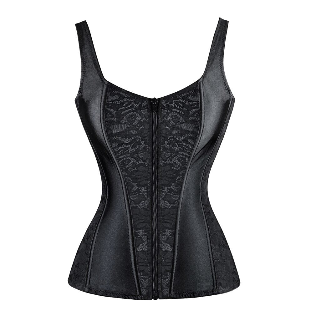 Women Waist Trainer Corset Lace Satin Halter Corsets Body Shapewear Bustier Cincher Bustier Corselet Corpete