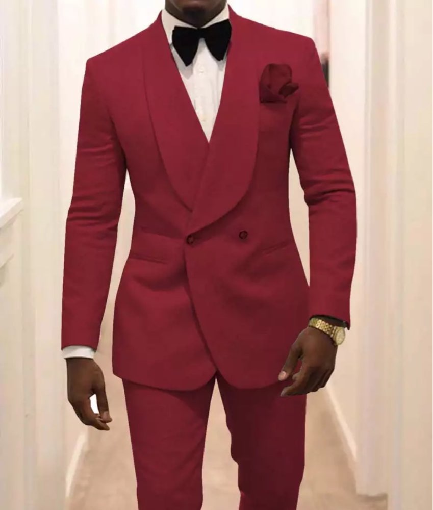 Custom Made Ivory Jacquard Groomsmen Groom Tuxedos Double Breasted Men Suits Wedding Blazer 2 Pieces Costume Homme