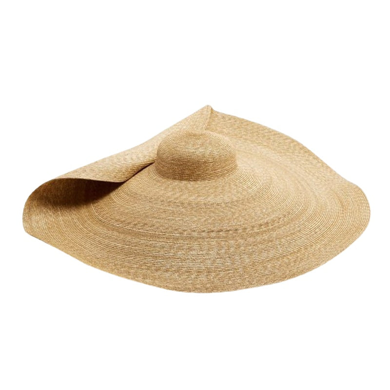 80CM Fashion Large Sun Hat Summer Anti-UV Protection Foldable Straw Cap Woman Cover Oversized Collapsible Sunshade Beach Hat