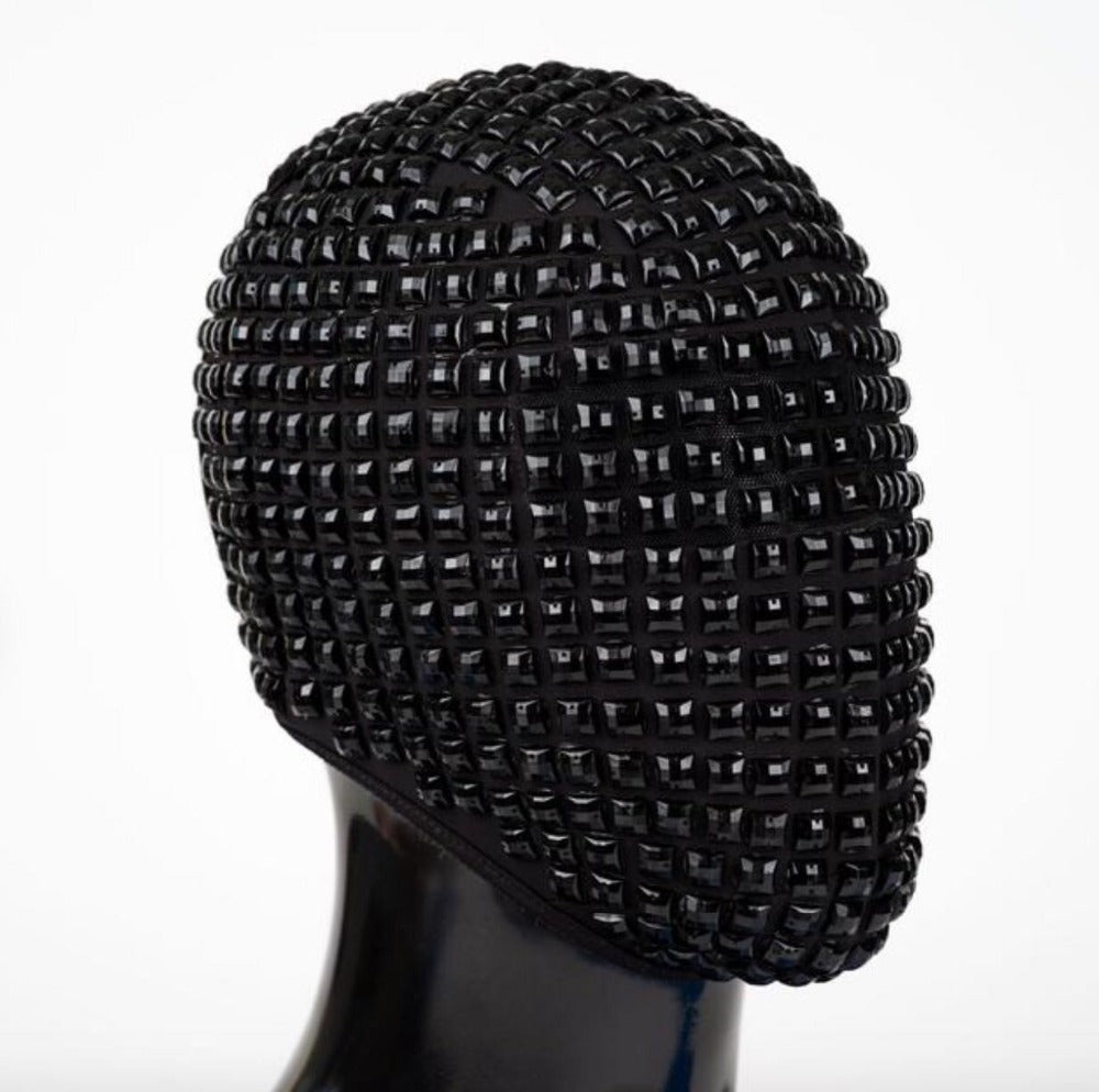 Black Silver Rivet Rhinestones Mask Headgear Dancer Performance Accessories Nightclub DJ Singer Stage Dance Costume