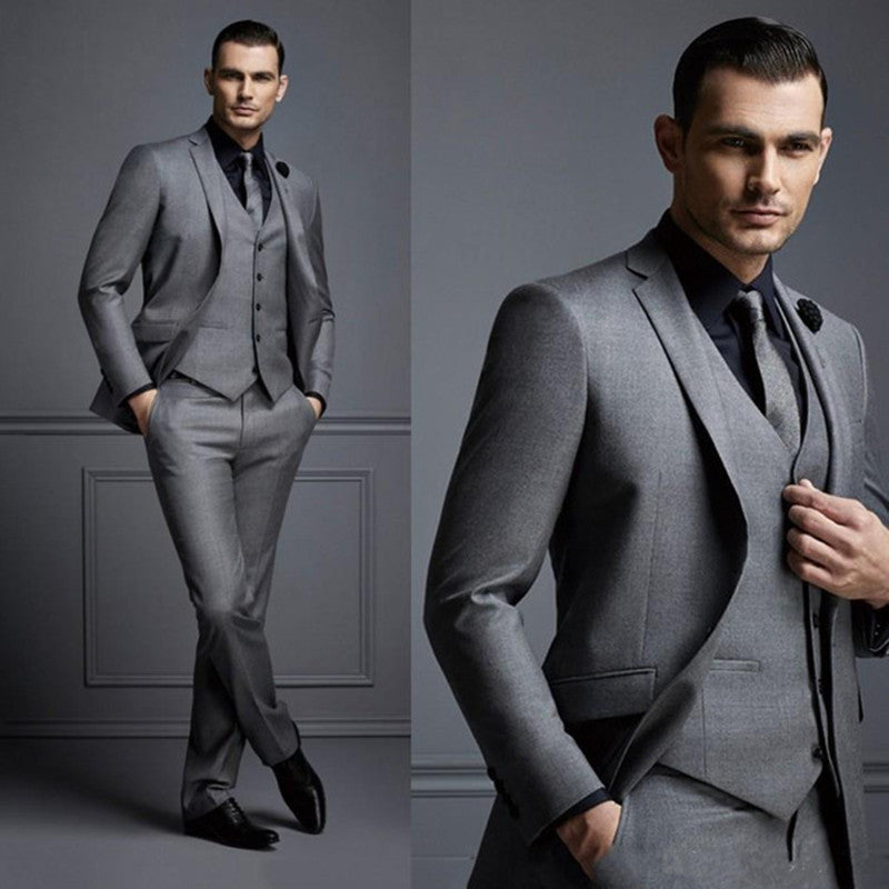Houndstooth Plaid Men Suits For Wedding 3 Pieces Business Suit Tuxedos Blazer Peaked Lapel Costume Homme Terno Party Suits