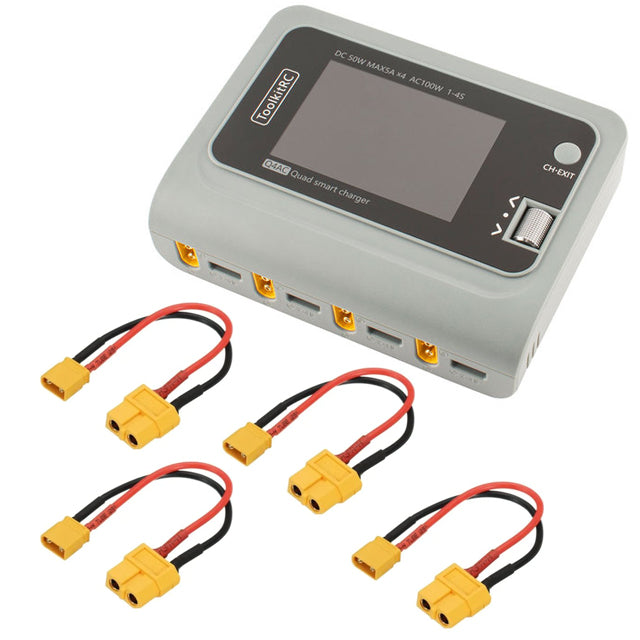 New ToolkitRC Q4AC 4x50w 4 Port AC DC Smart Charger