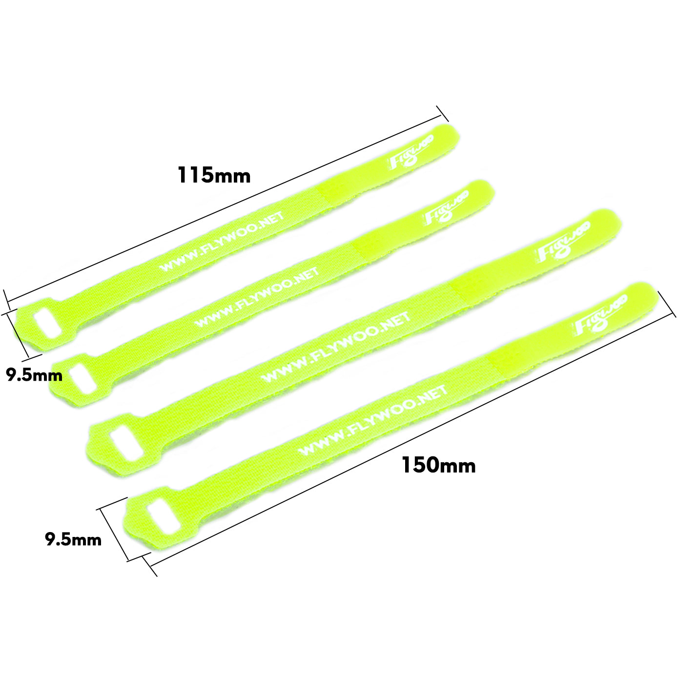 Flywoo 9x110mm , 9x150mm, 9X200mm  Micro Drone Battery Strap w/ non-slip silicone