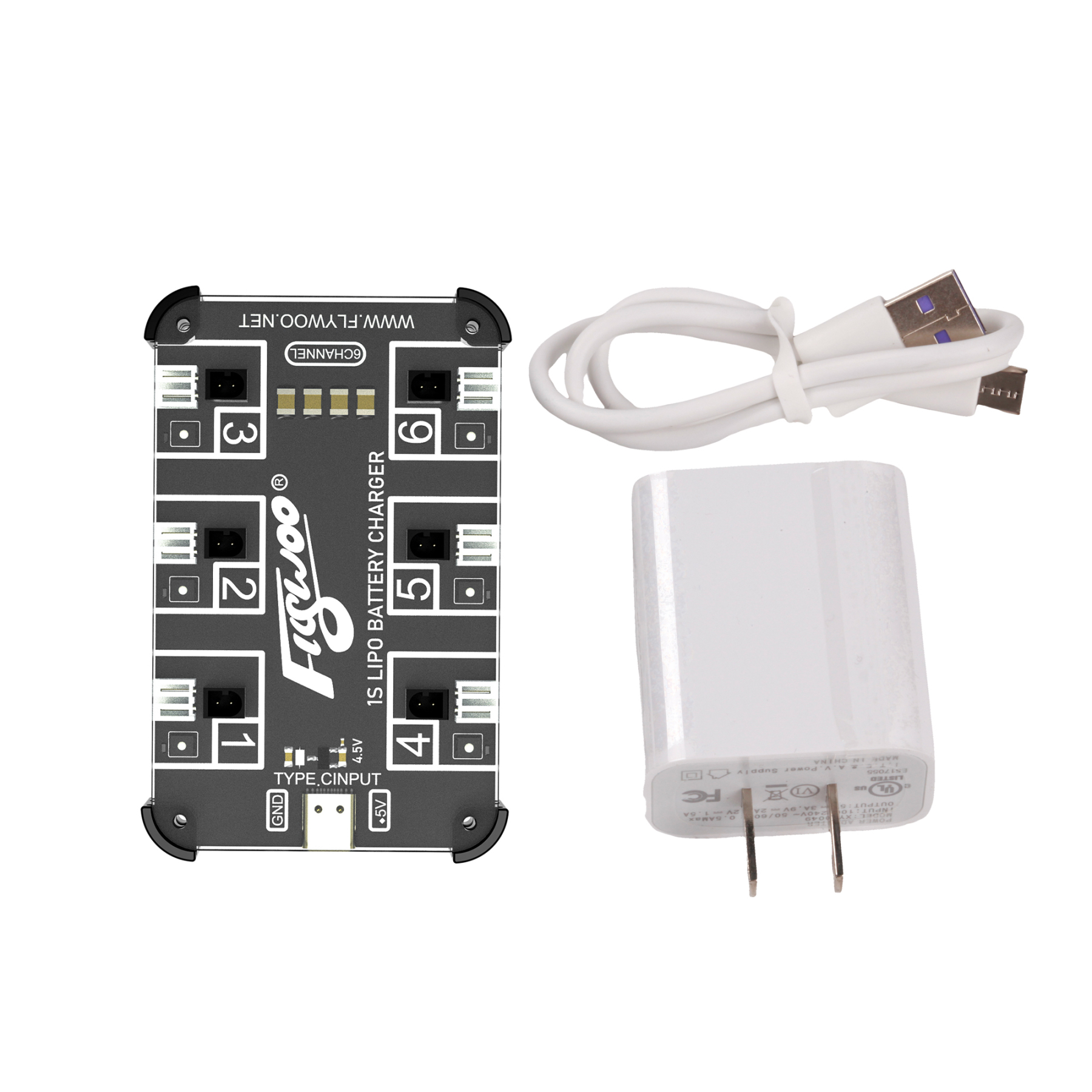 Flywoo 6Port 1S Battery Charger Lipo/LiHV A30 / PH2.0