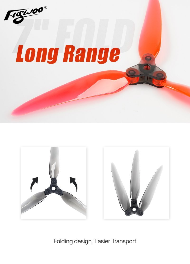 Dalprop Fold Series 7" Folding Propellers Smooth DIY FPV Prop Compatible POPO for FPV Racing RC Drone