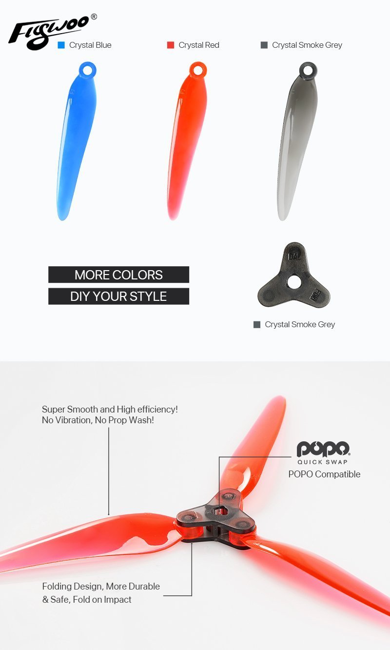 Dalprop Fold Series 7" Folding Propellers Smooth DIY FPV Prop Compatible POPO for FPV Racing RC Drone